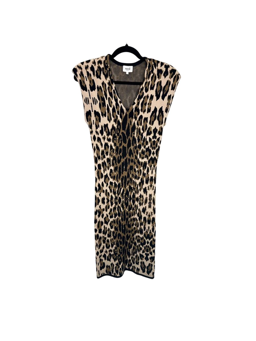 Seed Heritage Animal Print Jersey Knit Bodycon Dress in size Small